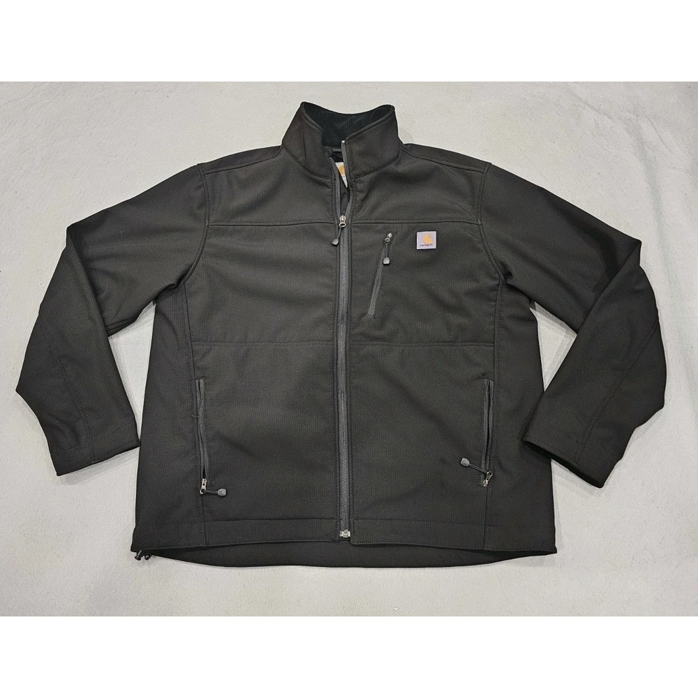 Mens CARHARTT J250 Jacket Sz LG Softshell Water Resistant Waffle Thermal Lined